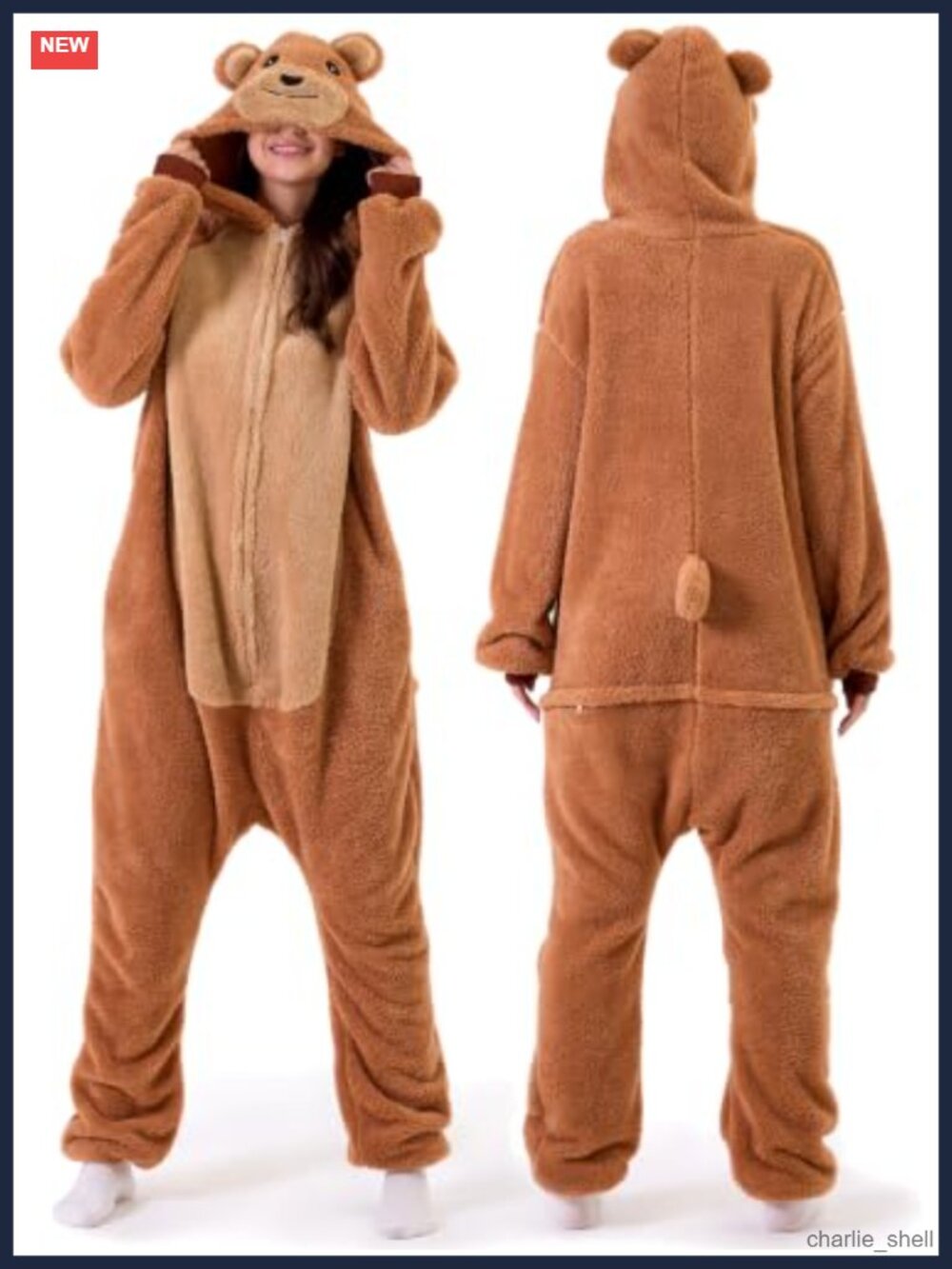 Adult Bear Onesie Fleece Pajamas Unisex Cosplay Sleepwear Costume